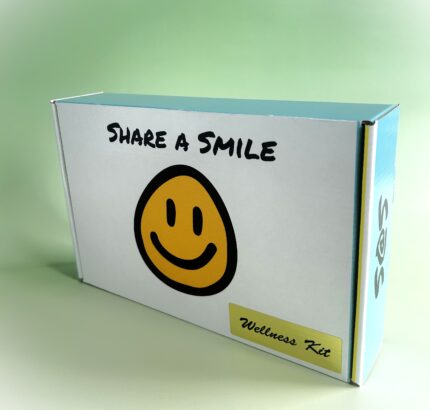 A box with the words " share a smile ".